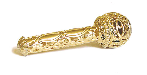 gold baby rattle